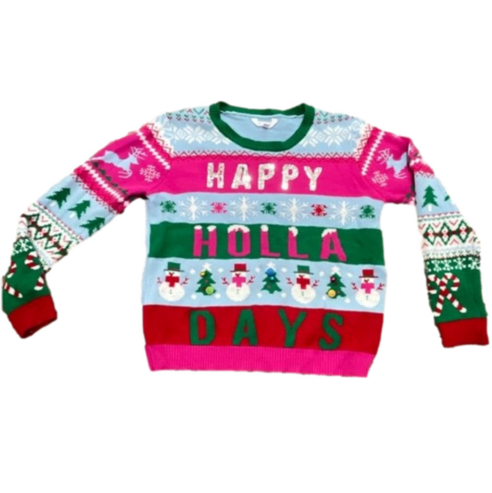 No Boundaries Happy Holla Days Christmas Sweater Women’s XXL Holiday Pullover